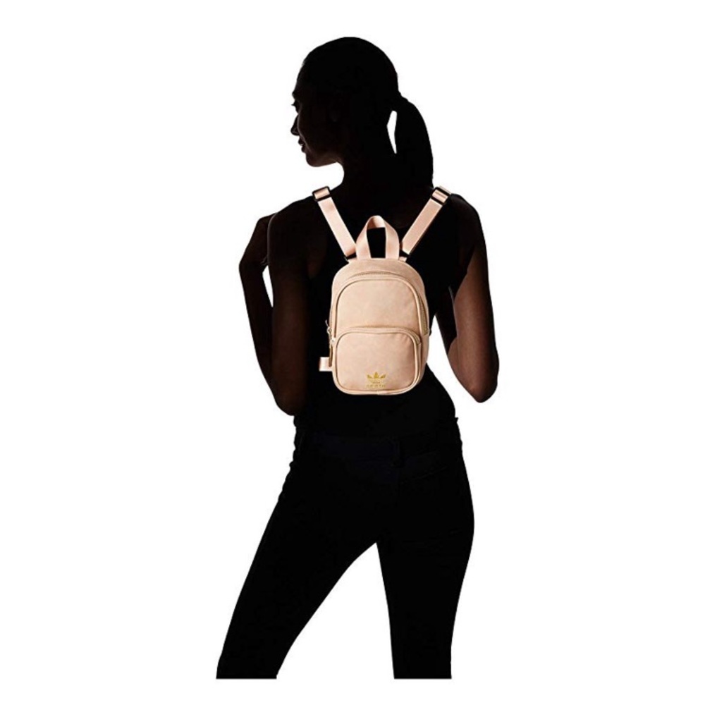 BNWT - Adidas Originals Mini PU Suede Backpack in Ash Pearl Pink - Picture 9 of 11